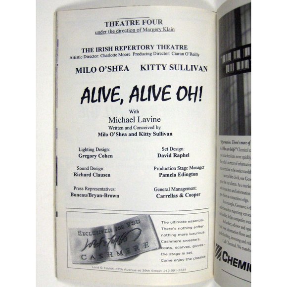 Alive Mother of Behans Playbill November 1994 Rosaleen Linehan Irish Theatre - Picture 8 of 11